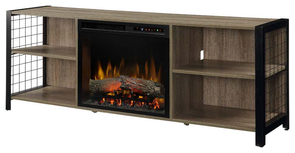 Dimplex Asher Media Console Electric Fireplace With Logs