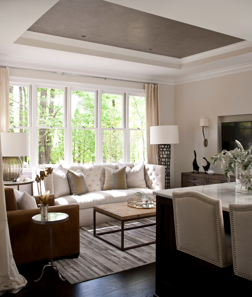 Inspiration for a transitional living room in Raleigh.