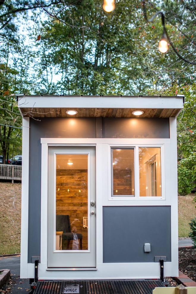 Inspiration for a small modern detached studio / workshop shed remodel in Other