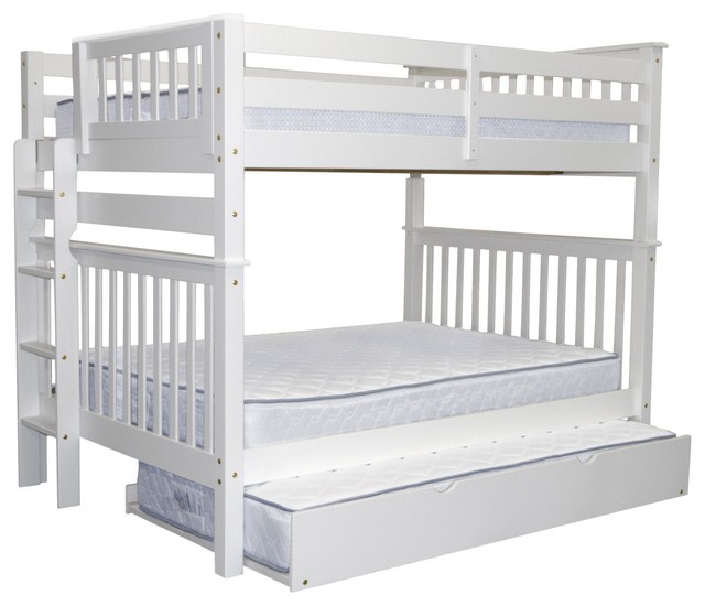 Bedz King Bunk Beds Full Over End Ladder And A Twin Trundle Bedz King Bunk Beds Full Over End Ladder And A Twin Trundle White