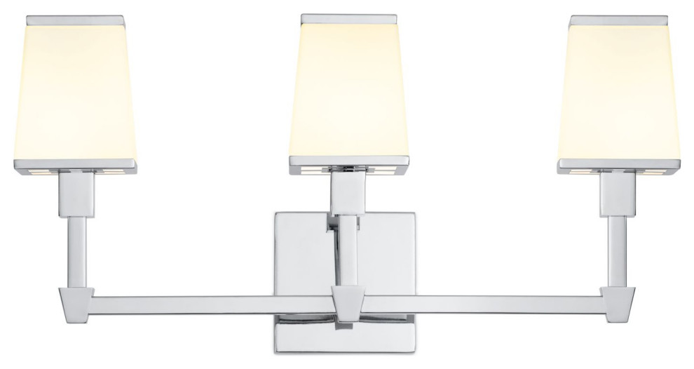 Kingston Vanity Collection in Chrome, 3 Light Transitional Bathroom