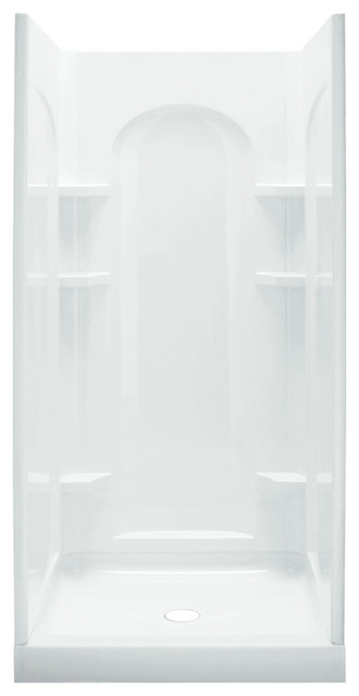 Sterling Alcove 42"x34"x75.75" Vikrell Center Shower Kit, White