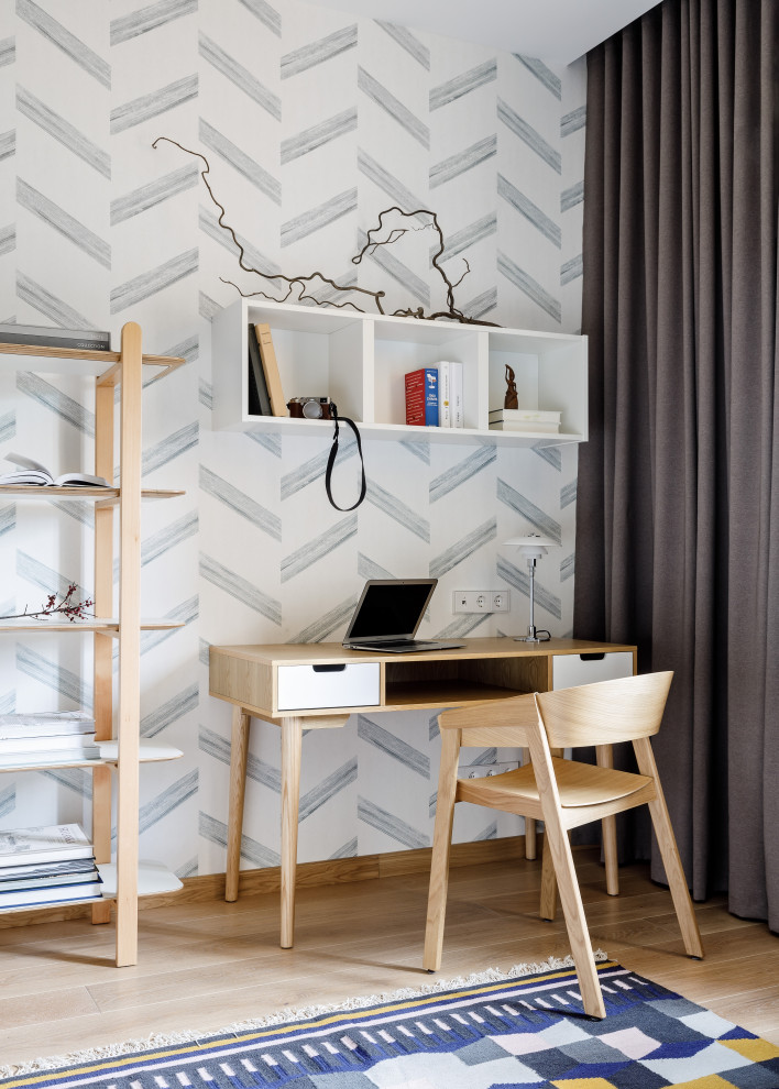 Inspiration for a scandinavian home office remodel in Saint Petersburg