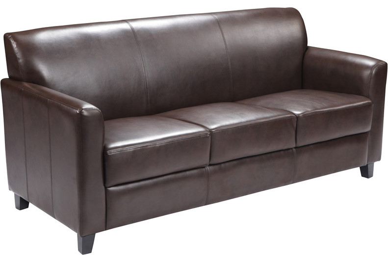 flash furniture hercules diplomat series brown leather sofa