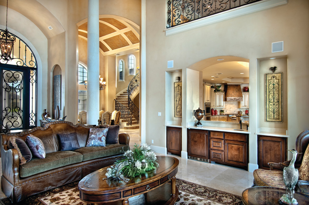 Inspiration for a mediterranean living room in Miami.