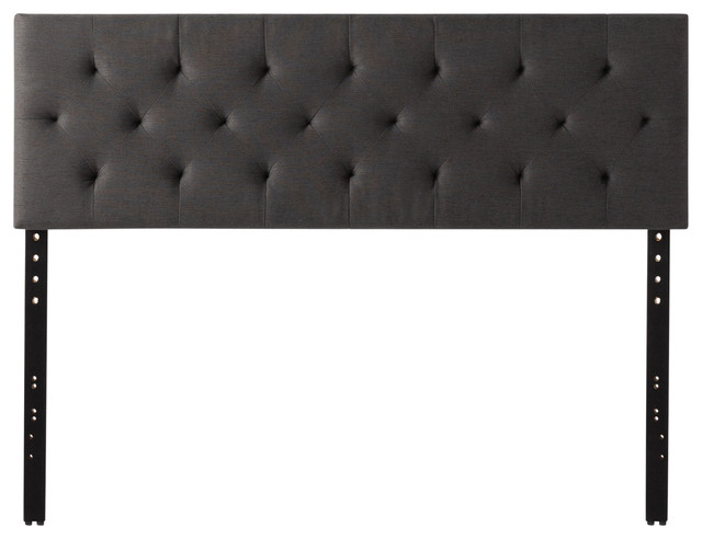 Brookside Emmie Adjustable Upholstered Headboard, Charcoal, King
