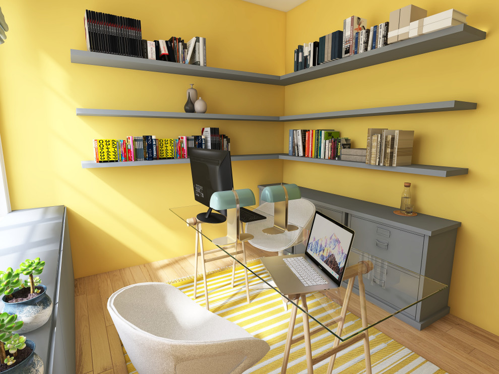Small contemporary home office in Other.