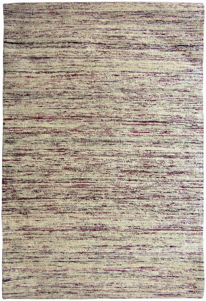 Ashley Flat Weave Recycled Material Rug Beige and Burgandy 9'x12'