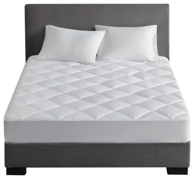 Croscill Signature 100 Cotton Waterproof Mattress Pad, King Modern