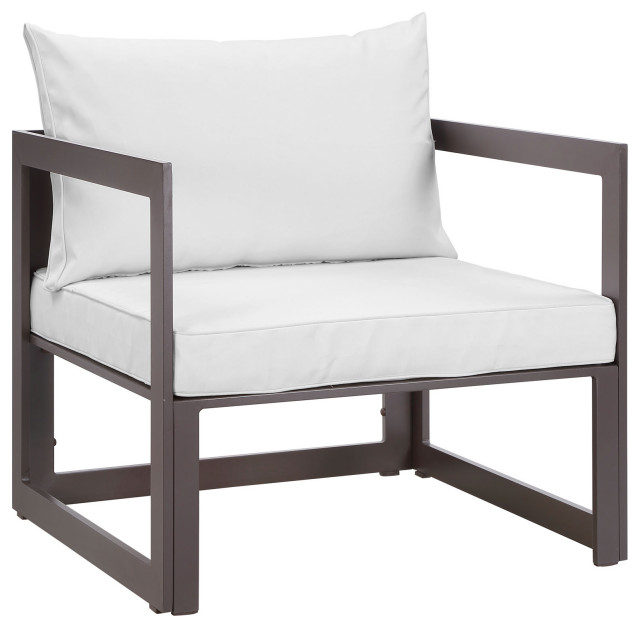 Fortuna Outdoor Aluminum Armchair, Brown White