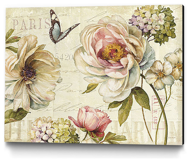 /"Marche de Fleurs on Black/" Canvas Art Print