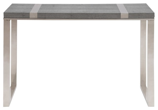 Woodland Imports Cool Stainless Steel Vinyl Woodland Imports Cool Stainless Steel Vinyl Console Table Contemporary Tables