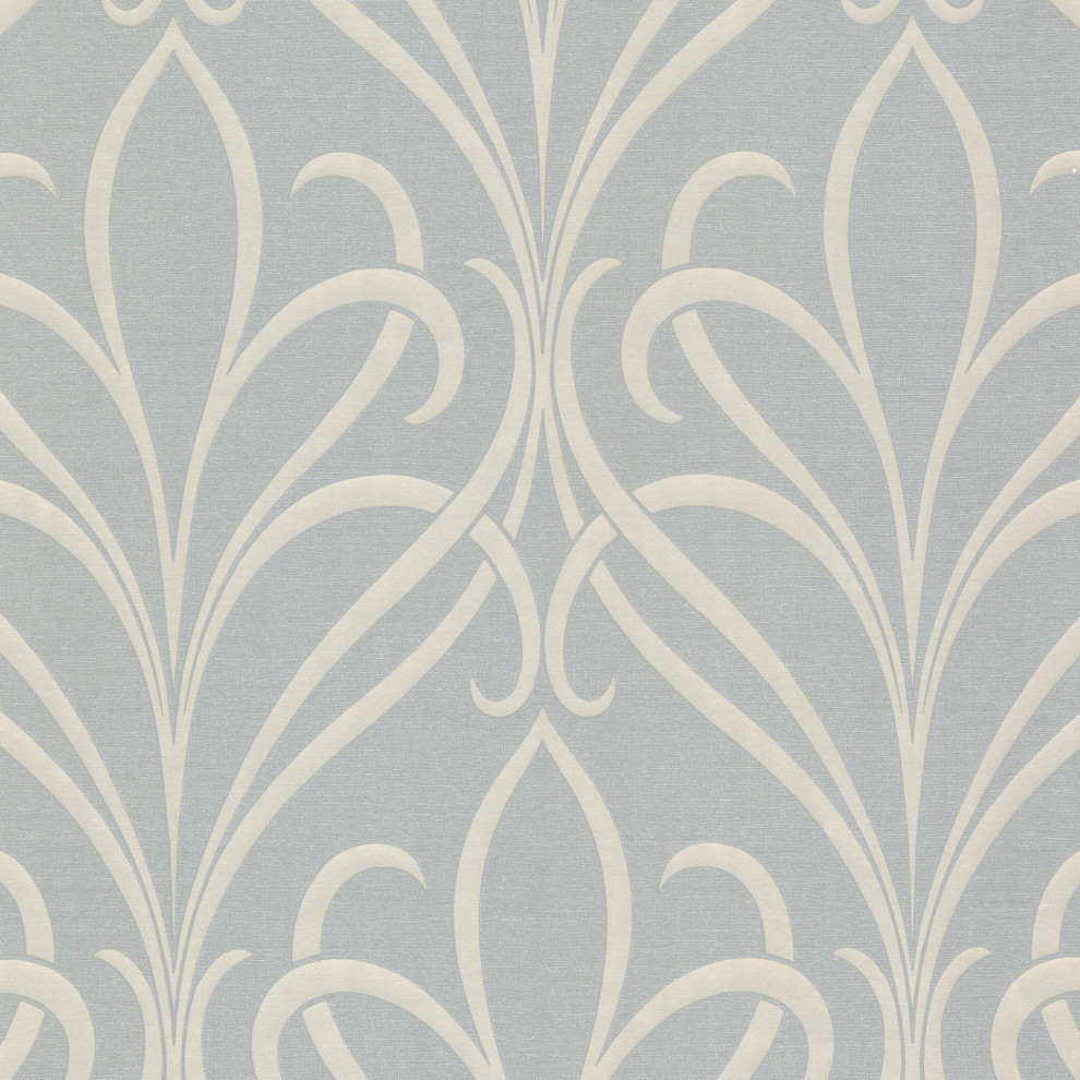 Lalique Gray Nouveau Damask Wallpaper Bolt