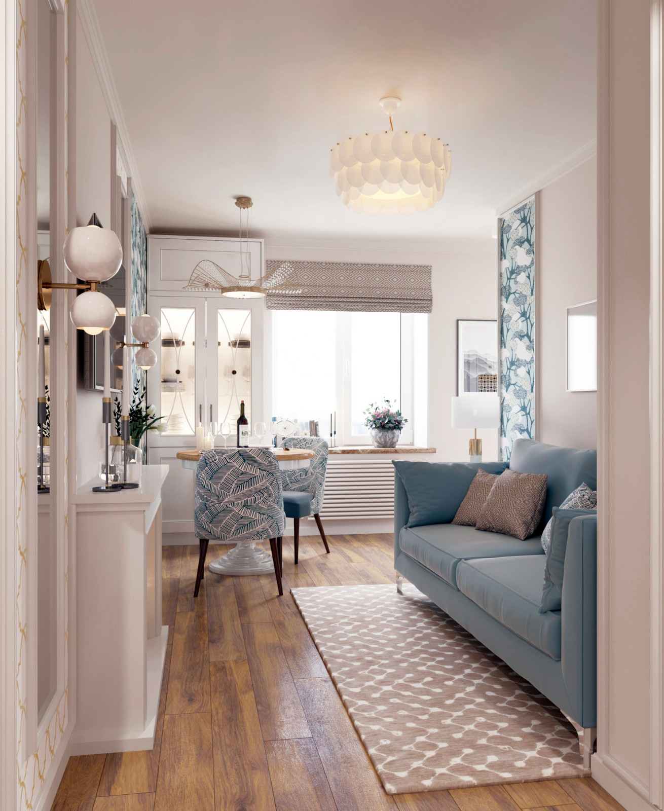 Квартира для молодой мамы и дочки 54 кв.м.