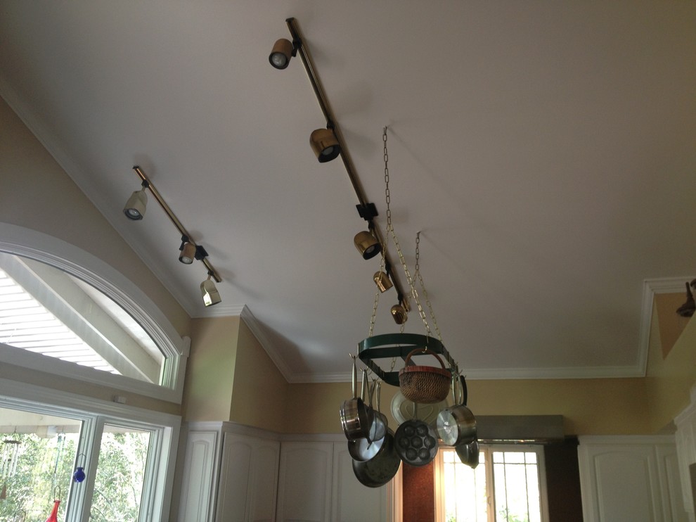 Track lighting in kitchen