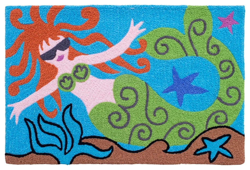JellyBean Accent Rug Molly Mermaid Beach Style Area Rugs by Uber Bazaar Houzz