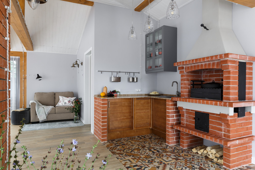 Летняя кухня с барбекю