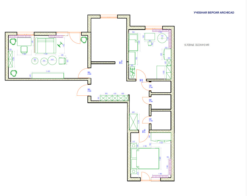 Проект 3-комнатной квартиры Любовь