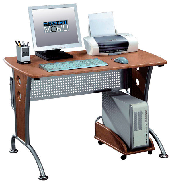 Techni Mobili Computer Desk With Cpu Caddy