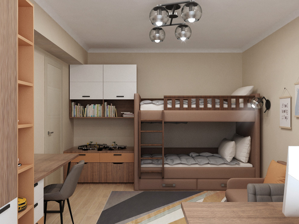 Комната для подростков. Визуализация & Реализация