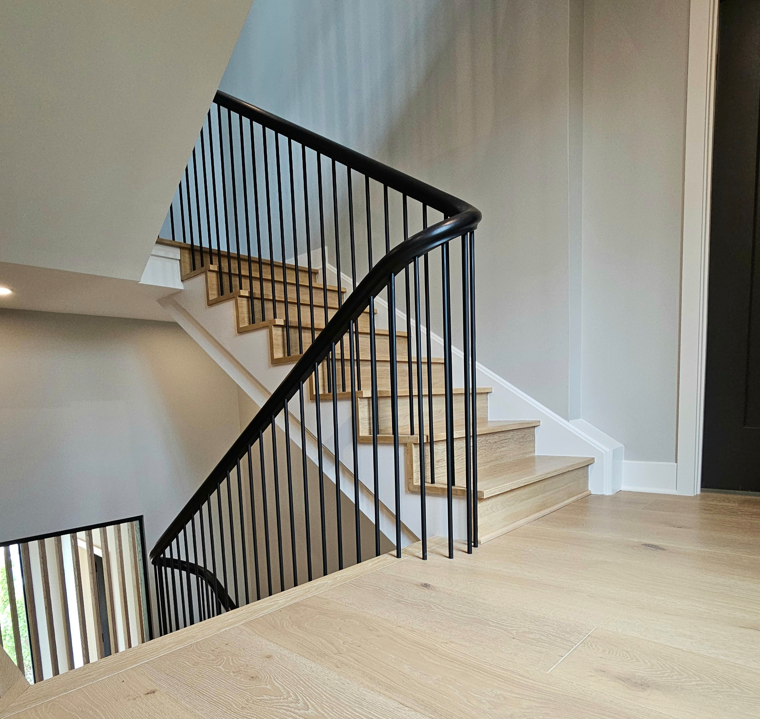 115_Stunning Continuous Rail System on 3 Story Floating Stairs; Arlington, VA 22