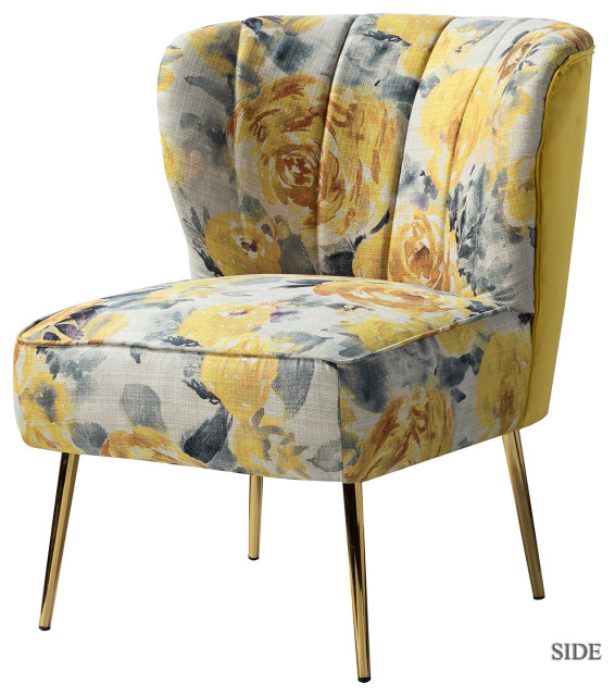 Accent Side Chair With Tufted Back Midcentury Armchairs And Accent Chairs by Karat Home