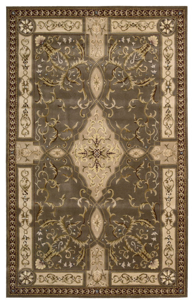 Nourison Versailles Palace Mushroom Area Rug, 8'x8' Victorian Area