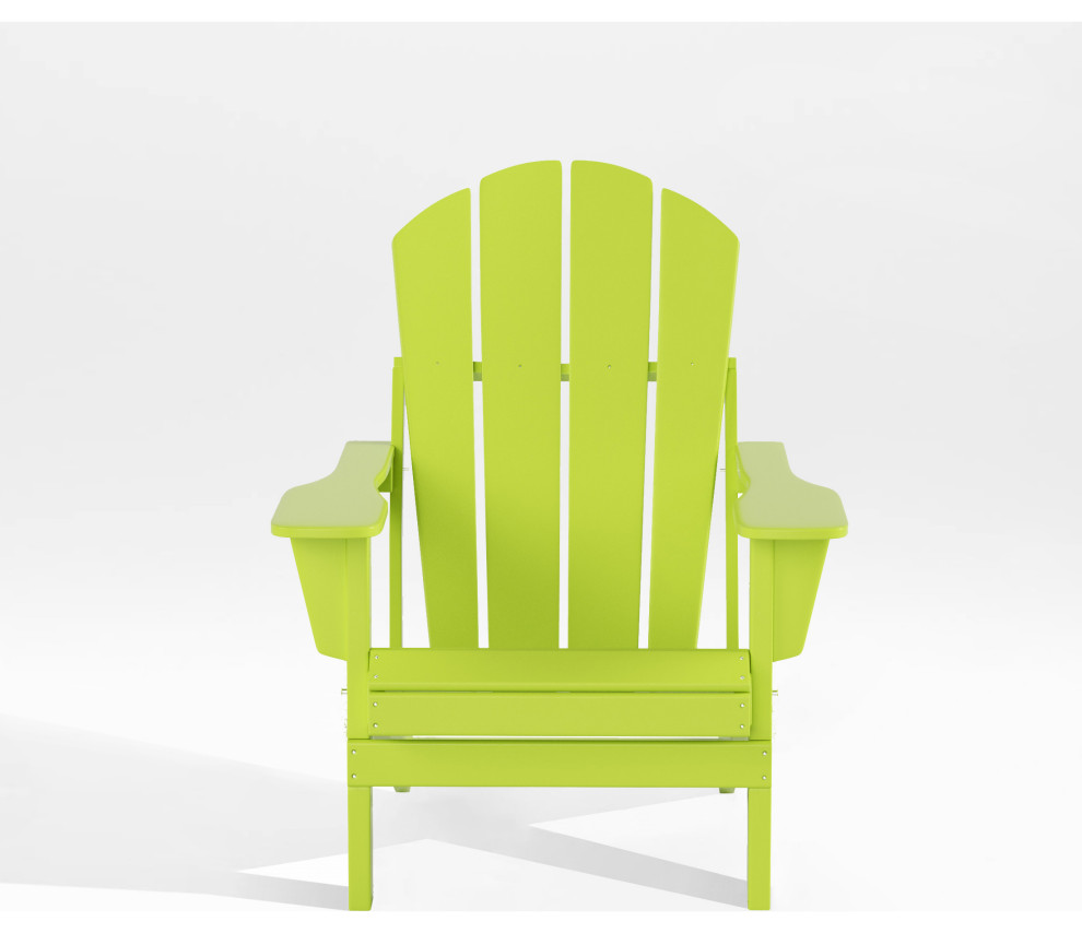 WestinTrends Outdoor Patio Folding Poly HDPE Adirondack Chair Seat, Lime