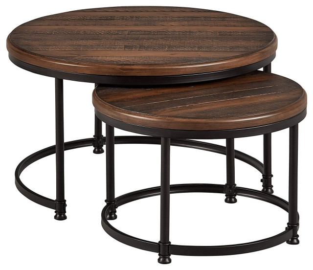 Coffee Table Black Metal Legs Wood Top - Furnitures Bedroom Modern