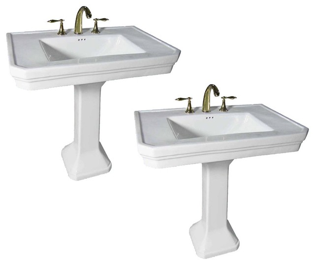 Large White Victorian Bathroom Pedestal Sink Set Of 2 Victorian Bathroom Pedestal Sink