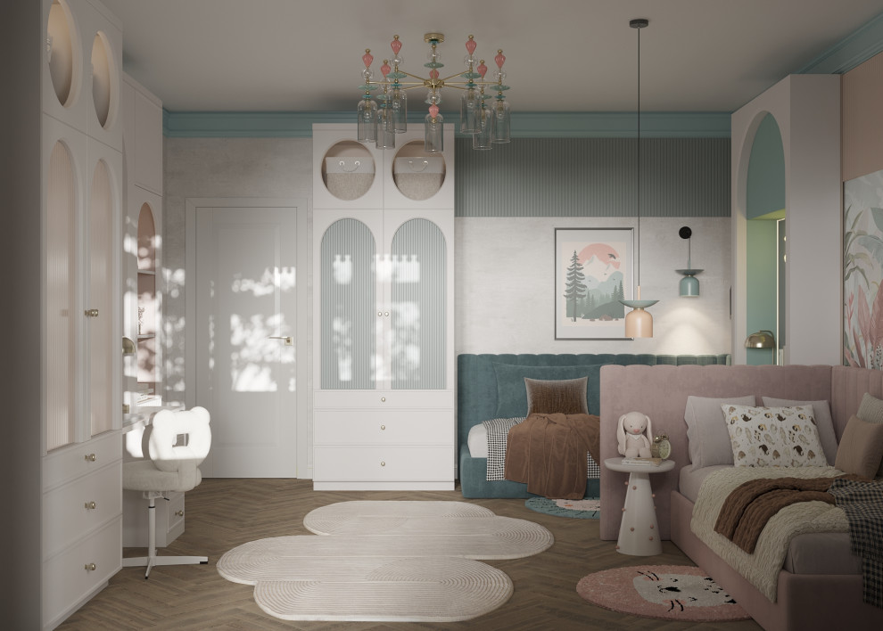 Проект детской комнаты для двух разнополых детей 19 кв.м.