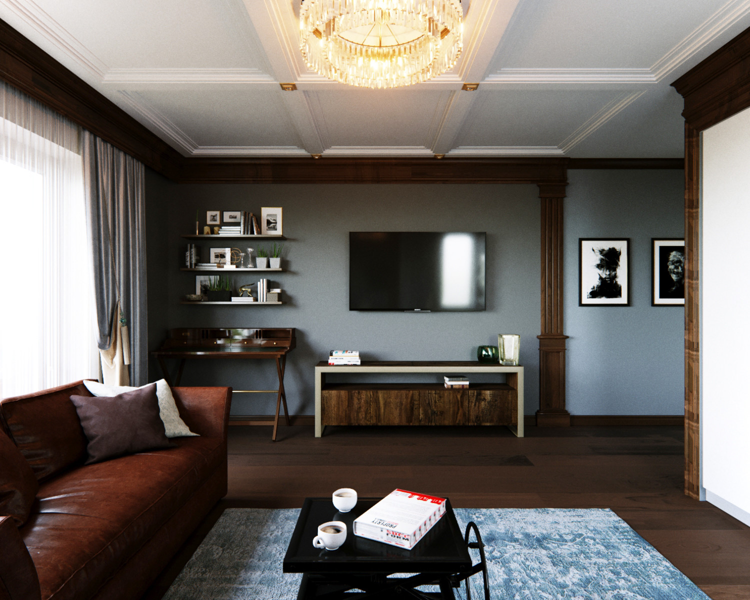 Интерьер пятикомнатной квартиры в неоклассике, г. Дюссельдорф, Германия