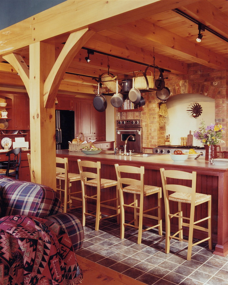 Inspiration for a rustic kitchen remodel in Charlotte