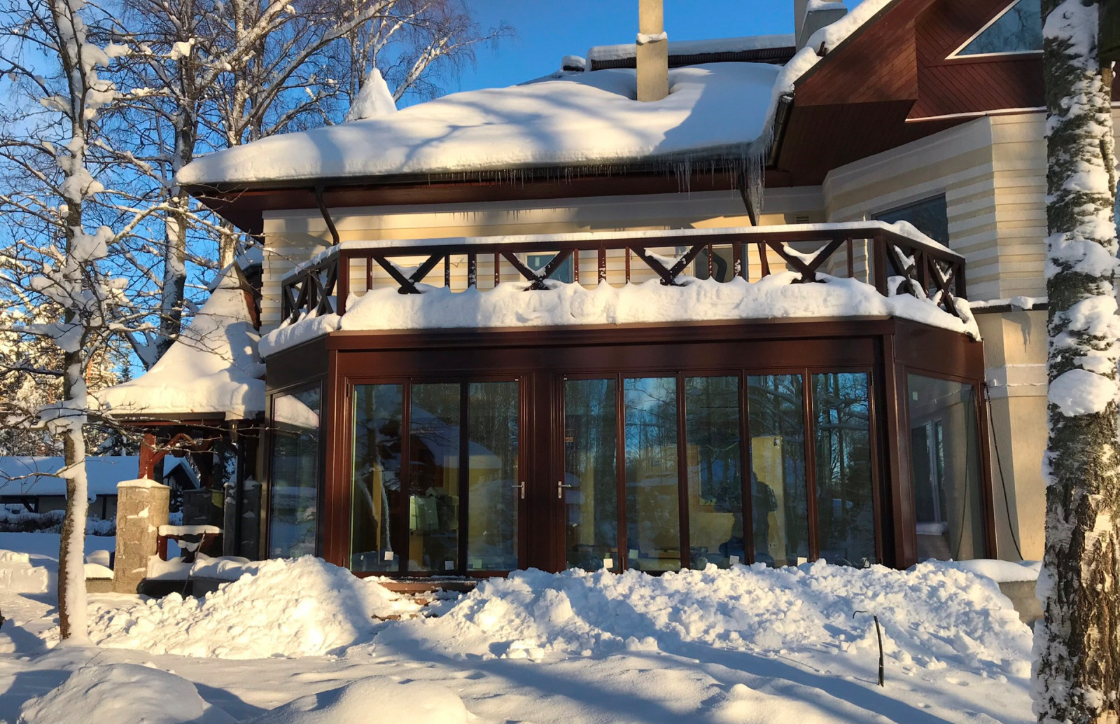 Зимний сад на берегу лесного озера