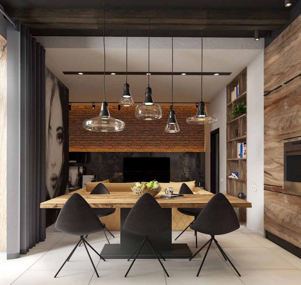 Кухня - гостиная в стиле ЛОФТ