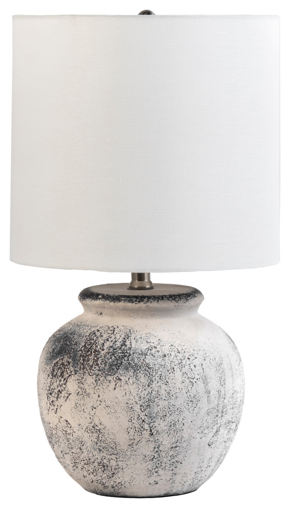 nuLOOM Hilma 22" Distressed Ceramic Table Lamp, 21.5"Hx12"Wx12"D