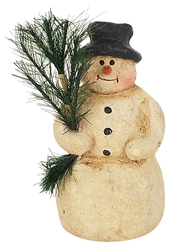 5" Snowman Rustic Holiday Accents And Figurines by Birch Maison Houzz