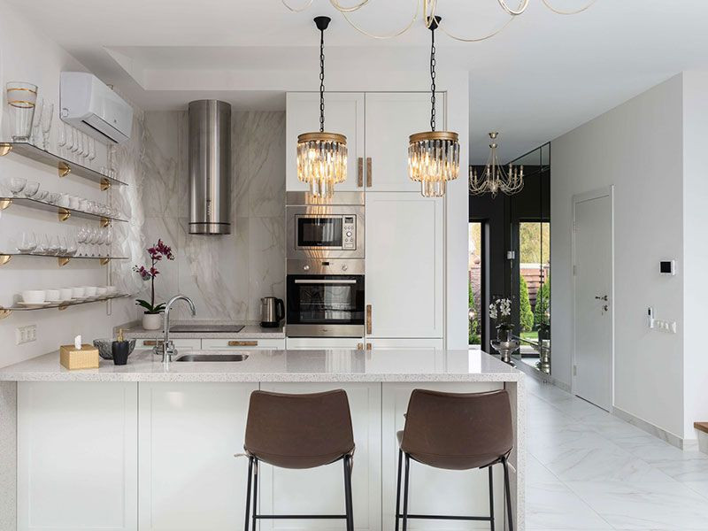 Kitchen - small industrial kitchen idea in Sacramento