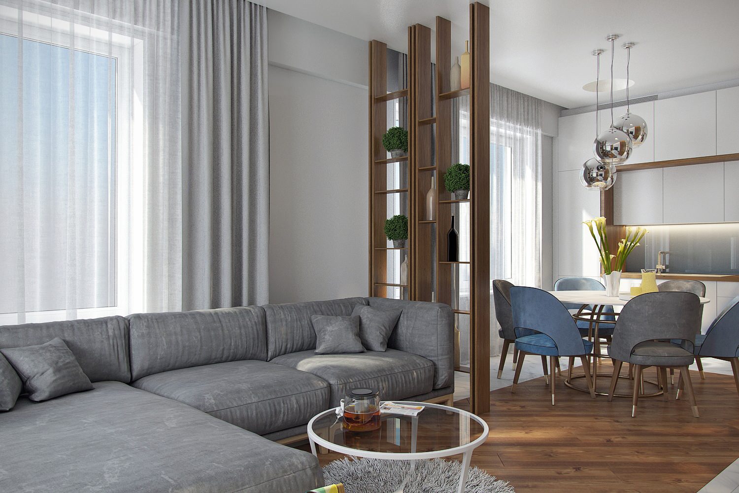 Дизайн-проект квартиры 115 м.кв. Clever Park