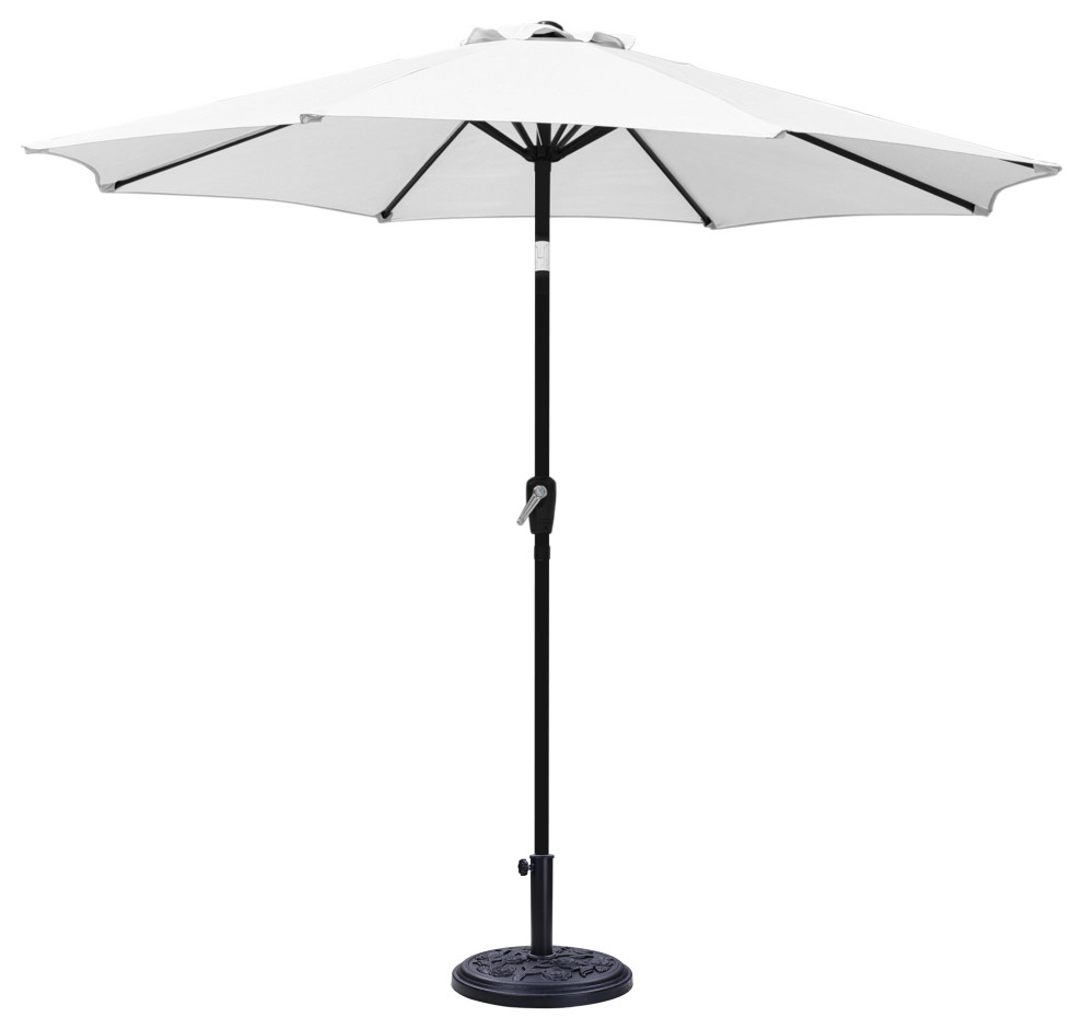 9 Ft Aluminum Outdoor Patio Umbrella Kit 8 Ribs Tilt UV30+ Base Market
