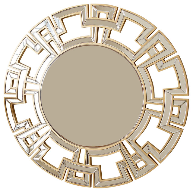 Abbyson Living Pierre Round Wall Mirror Gold
