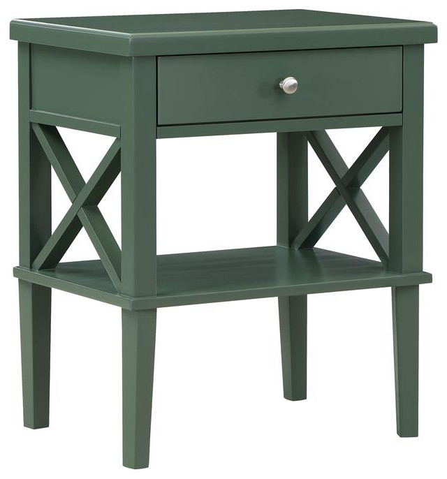 Marta Vintage Green Nightstand Contemporary Nightstands And Bedside