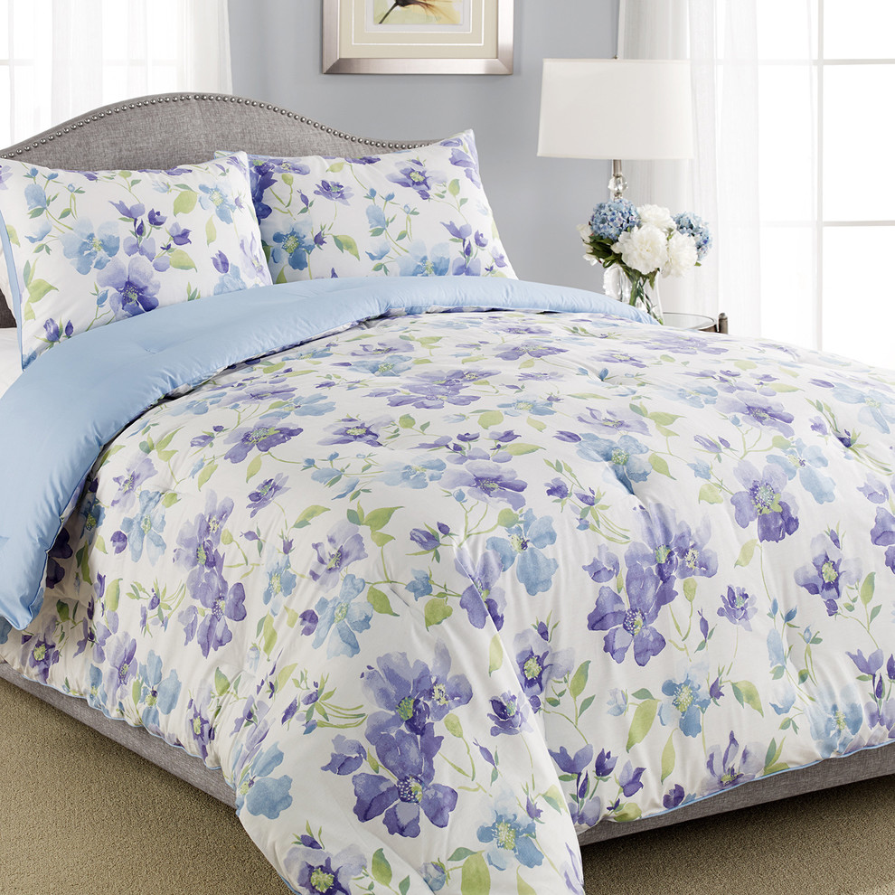 Laura Ashley Portia Traditional Floral 3-piece Comforter Set