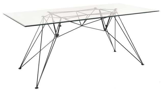 Hairpin Black and Glass Table