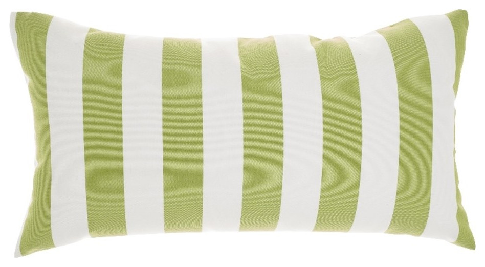 Mina Victory Stripes Reversible 12" x 22" Green Indoor Outdoor Throw