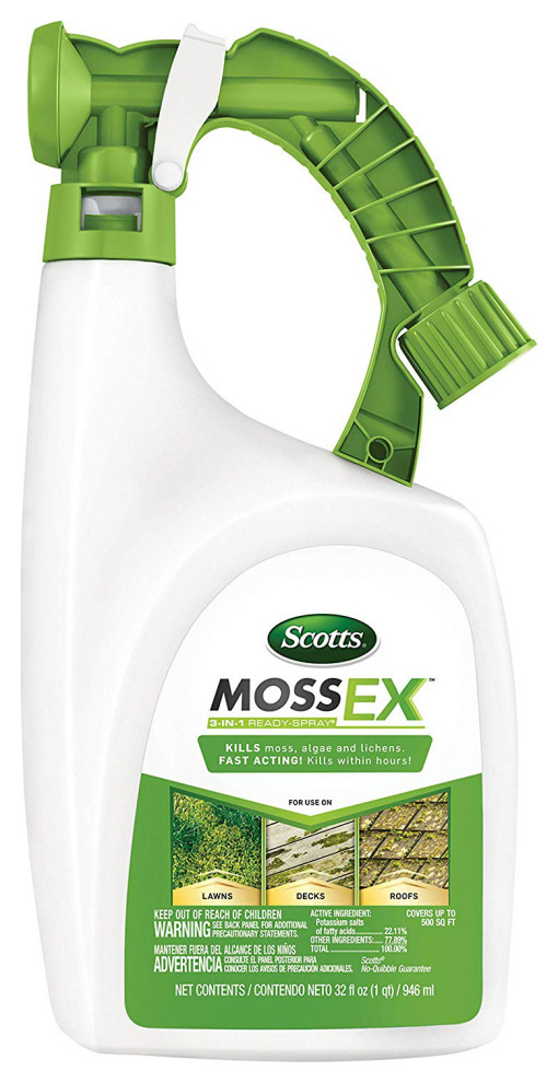 Scotts 3300210 MossEX 3in1 ReadySpray, 32 Oz, 32 Oz Gardening
