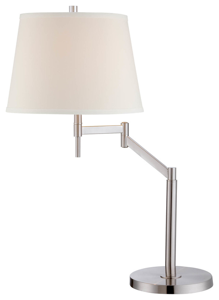 Table Lamp, Ps White Fabric Shade, E27 Type Cfl 23W