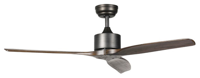 Turbine Wooden Ceiling Fan With Remote Control, 52"