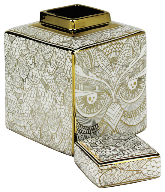 Decorative Ceramic Covered Jar Contemporary Decorative Jars