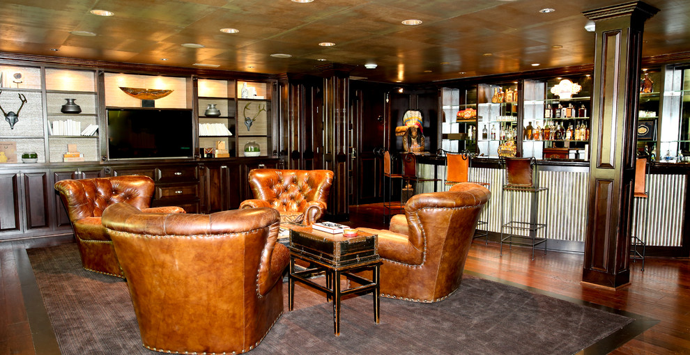 Man Cave / Cigar Bar Transitional Home Bar Indianapolis by